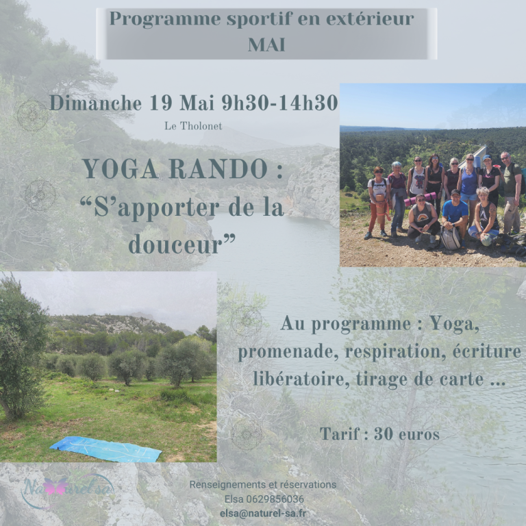 Evenement yoga randonnée aix en provence mai